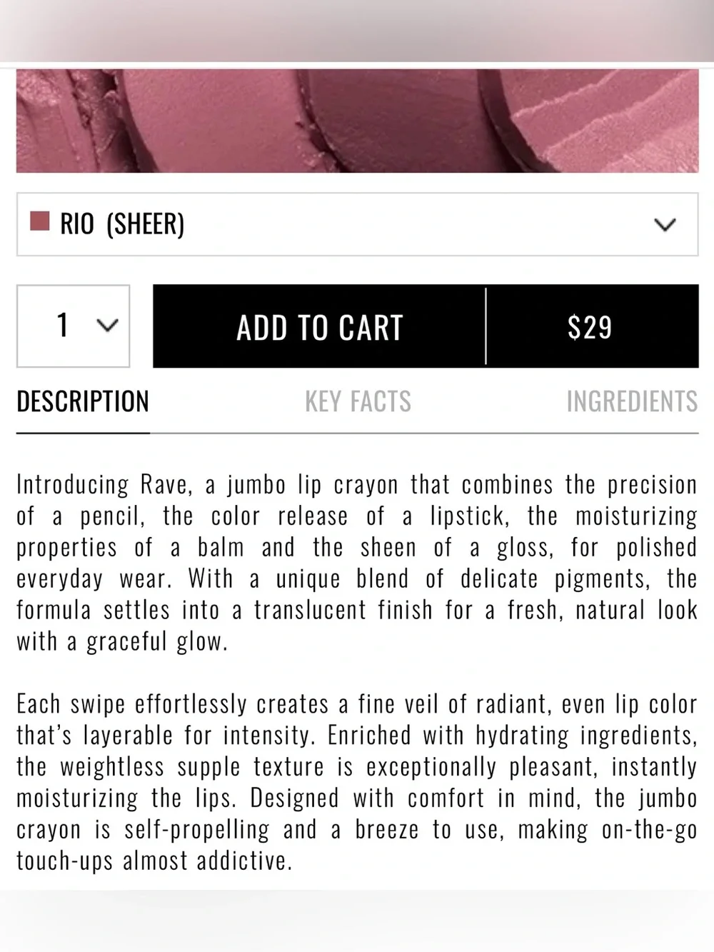 NIB IL MAKIAGE Rave Super Sheer Lip Color in Rio 463 Full Size